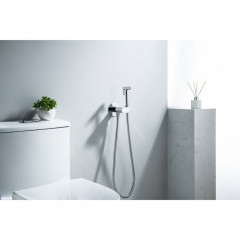 AQ1024CR ОБЕРОН комплект для гигиенического душа встроенный (смеситель c прогрессивным картриджем + гигиеническая лейка + шланг)