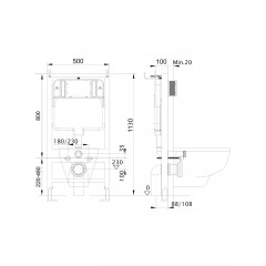 SET AQUATEK ЛИБРА T (рама AQUATEK Standard INS-0000012(без клавиши и крепежа)+унитаз ЛИБРА AQ1505T-00 с тонким сиденьем soft-close TORNADO)