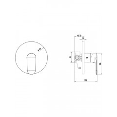 AQ1866CR НИКА смеситель для душа (внешняя и скрытая часть)