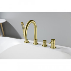 AQ1348BG ЕВРОПА смеситель на борт ванны на 4 отв., шлиф. золото