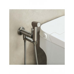 AQ1819BGM НИКА комплект для гигиенического душа встроенный (смеситель + гигиеническая лейка + шланг), оружейная сталь