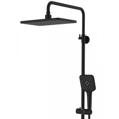 AQ2840MB НИКА душевая система (смеситель для ванны) 3 jet 300х193 мм с длинным изливом, матовый черный