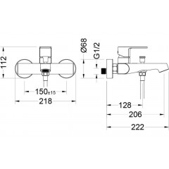 AQ1240CR ОБЕРОН смеситель для ванны