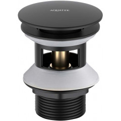 AQ6002MB сливной набор для раковины Push-open с переливом, крышка круглая, матовый черный