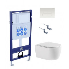 SET AQUATEK ЕВРОПА cmp013 (рама AQUATEK Standard INS-0000012, клавиша KDI-0000013, крепеж KKI-0000002+унитаз ЕВРОПА AQ1106-00 с тонким сиденьем sc)