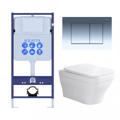Set AQUATEK АМАДЕО (рама AQUATEK Standard INS-0000012 с звукоиз.прокладкой+крепеж KKI-0000002+кнопкаKDI-0000010+унитаз АМАДЕО AQ1163-00+крышка-сиденье