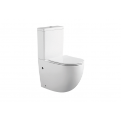AQ2903-00 ЕВРОПА Унитаз напольный безободковый с бачком 630*390*825мм, горизонтальный выпуск, тонкое сиденье с механизмом плавного закрывания, крепеж