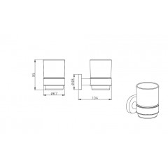 AQ4004MB ВЕГА стакан с держателем, матовый черный