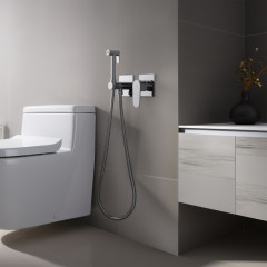 AQ1220CR ОБЕРОН комплект для гигиенического душа встроенный 2 отв. (смеситель + гигиеническая лейка + шланг)