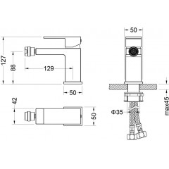 AQ1618MB ЛИБРА смеситель для биде, матовый черный