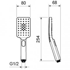AQ2005MB ЛИРА ручной душ Select 80 3 jet, матовый черный
