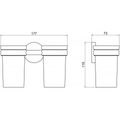 AQ4117MB ЕВРОПА стакан с держателем двойной, матовый черный