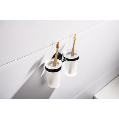 AQ4117MB ЕВРОПА стакан с держателем двойной, матовый черный