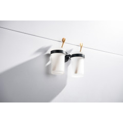 AQ4117MB ЕВРОПА стакан с держателем двойной, матовый черный