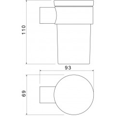 AQ4427MB ЛИРА стакан с держателем, матовый черный