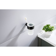 AQ4427MB ЛИРА стакан с держателем, матовый черный