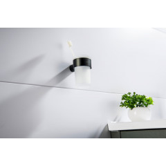 AQ4427MB ЛИРА стакан с держателем, матовый черный