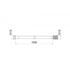 AQ2106CR шланг для душа 150 см ПВХ