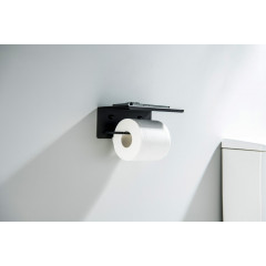 AQ4309MB ЛИБРА бумагодержатель с полкой, матовый черный