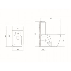 AQ1263-00 ЛИБРА Унитаз напольный безободковый с бачком 665*360*810мм, горизонтальный выпуск, тонкое сиденье с мех. плавного закрывания, крепеж
