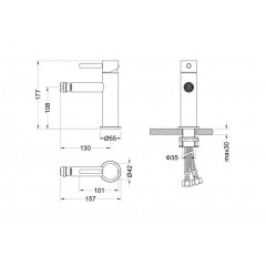 AQ1318BGM ЕВРОПА смеситель для биде, оружейная сталь (шлиф. черный хром)