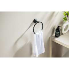 AQ4512MB КЛАССИК полотенцедержатель кольцо, матовый черный