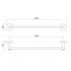 AQ4120BG ЕВРОПА полотенцедержатель 450 мм, шлиф. золото