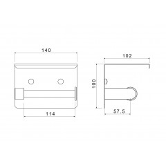 AQ4939BG ЕВРОПА бумагодержатель с полкой, шлиф. золото