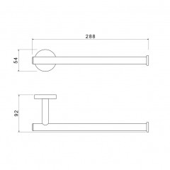 AQ4219BG ОБЕРОН полотенцедержатель, шлиф. золото
