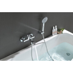 AQ1349CR ЕВРОПА смеситель для ванны с душевым набором 3jet