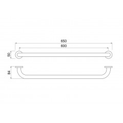 AQ4996BG поручень 650 мм, шлиф. золото