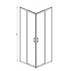 AQ ARI KV 10020GM Душевой уголок квадратный, двери раздвижные 1000x1000x2000 профиль оружейная сталь, стекло прозрачное