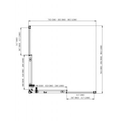 AQ ARI KV 10020GM Душевой уголок квадратный, двери раздвижные 1000x1000x2000 профиль оружейная сталь, стекло прозрачное