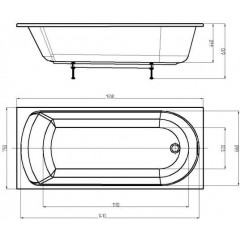 Ванна Ника прямоугольная 150*75см