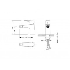 AQ1118BGM БЕТТА смеситель для биде, оружейная сталь (шлиф. черный хром)