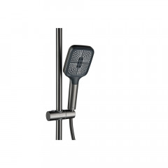 AQ3040BGM ПОЛАРИС душевая система (смеситель для ванны) 295х195 мм, оружейная сталь (шлиф. черный хром)