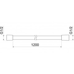 AQ2104CR шланг для душа 120 см ПВХ