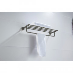 AQ4115BGM ЕВРОПА полка для полотенец, оружейная сталь (шлиф. черный хром)