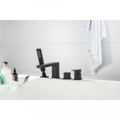 AQ1648MB ЛИБРА смеситель на борт ванны на 4 отв., матовый черный