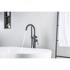 AQ1345MB ЕВРОПА смеситель для ванны напольный, матовый черный