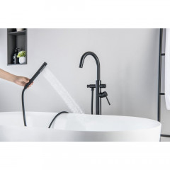 AQ1345MB ЕВРОПА смеситель для ванны напольный, матовый черный