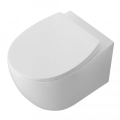 AQ1582T-00 СИРИУС Унитаз подвесной TORNADO безободковый 520*360*350, тонкое сиденье с механизмом плавного закрывания, крепеж