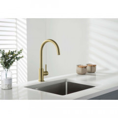 AQ1382BG ЕВРОПА смеситель для кухни, шлиф. золото