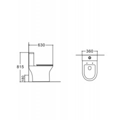 AQ2785T-00 ЛЕОН Унитаз напольный с бачком 595*370*815, горизонтальный выпуск, тонкое сиденье с механизмом плавного опускания, крепеж, TORNADO