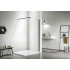 AQ WIW 12020BL Душевая перегородка Walk in с держателем 1200x2000 профиль черный, стекло прозрачное