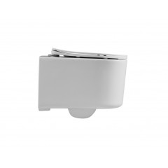 AQ2004-00 МИЯ Унитаз компакт подвесной безободковый 490*370*340мм, тонкое сиденье с механизмом плавного закрывания, крепеж