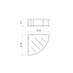 AQ4926BGM угловая полка, оружейная сталь (шлиф. черный хром)