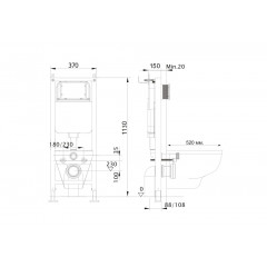 SET AQUATEK ВЕГА/17 (рама AQUATEK INS-0000017 (без клавиши и крепежа) +унитаз ВЕГА AQ1905-00+тонкое сиденье с механизмом sc)