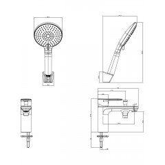 AQ1844MB НИКА смеситель врезной на борт ванны на 1 отв., матовый черный