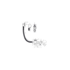 Слив- перелив 60 см полуавтомат с регулируемым сифоном, с переходной трубой 40*50 (ручка металл)